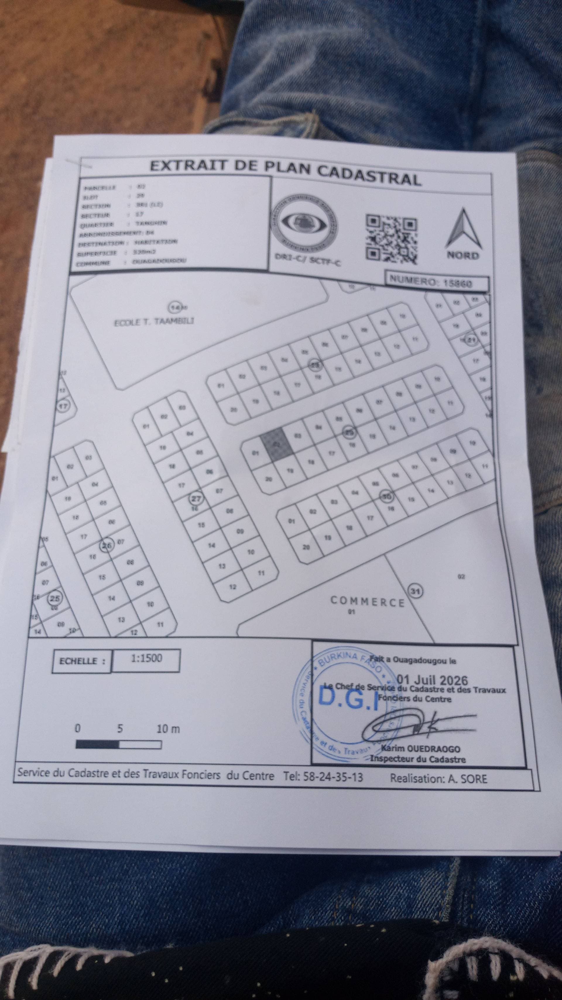 Propriété à Tanghin vers le marché arbre yaré . Parcelle 2 llot 29 section 29 secteur ex 23, Ouagadougou